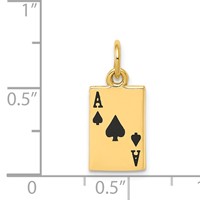 14K Yellow Gold Enameled Ace of Spades Card Charm view 4