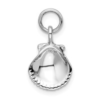 14K White Gold Seashell Pendant view 3