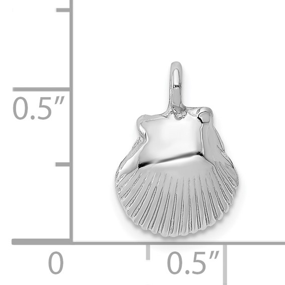 14k White Gold Seashell Pendant