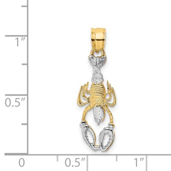 14K and White Rhodium Lobster Charm