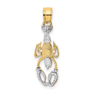 14K and White Rhodium Lobster Charm