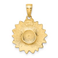 14K Yellow Gold Enameled Yellow Sunflower Pendant view 3