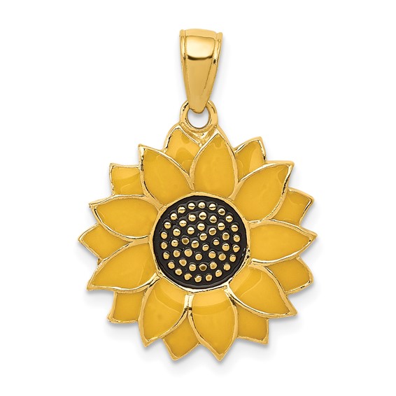 Gold Polished Flower Pendants