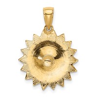 14K Yellow Gold Enameled White Daisy Flower Pendant view 3