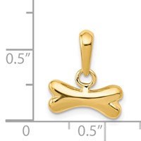 14K Yellow Gold Dog Bone Pendant view 4