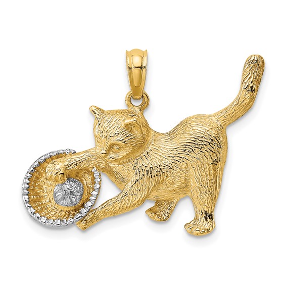 Gold Polished Cat Pendants