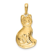 14K Yellow Gold Cat Pendant view 3