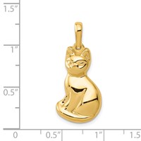 14K Yellow Gold Cat Pendant view 4