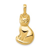 14K Yellow Gold Cat Pendant view 1