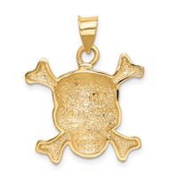 14K Yellow Gold Enameled Skull Pendant view 3