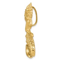 14K Yellow Gold Large Polished and Satin Diamond-cut Mermaid Omega Slide view 2