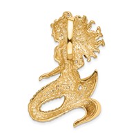 14K Yellow Gold Large Polished and Satin Diamond-cut Mermaid Omega Slide view 3