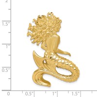 14K Yellow Gold Large Polished and Satin Diamond-cut Mermaid Omega Slide view 4