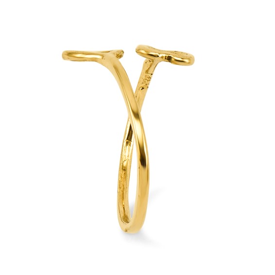 Gold Polished Heart Toe Rings