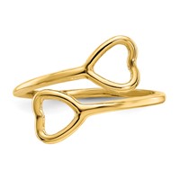 14K Double Heart Toe Ring view 5