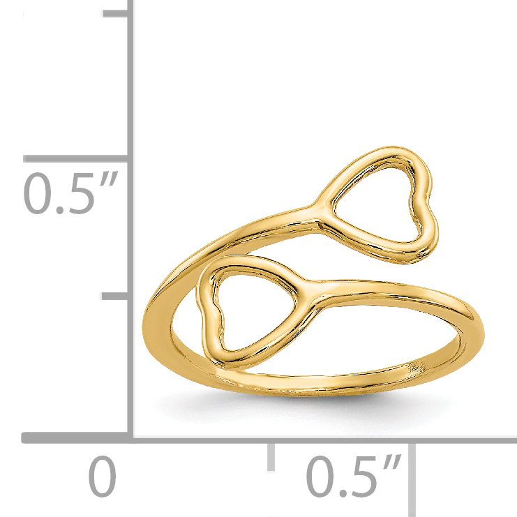 14k Double Heart Toe Ring K2032 - Picture 7 of 8