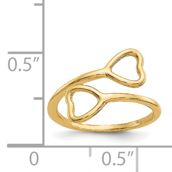 Gold Polished Heart Toe Rings