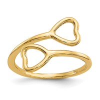 14K Double Heart Toe Ring view 1