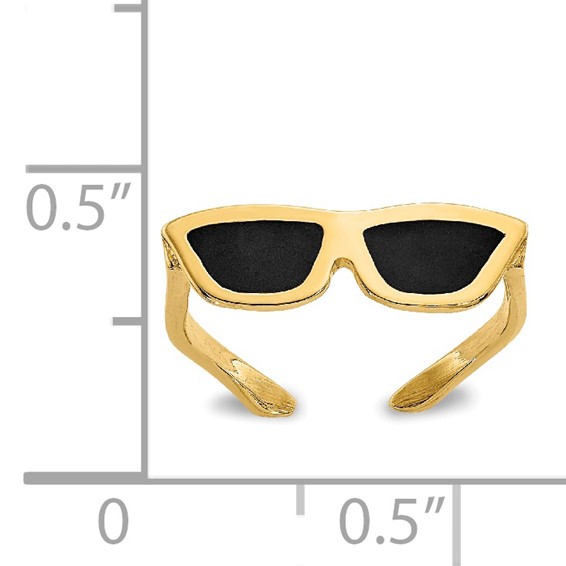 14k Black Enameled Sunglasses Toe Ring