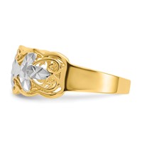 14K Rhodium Diamond-cut Wave Ring view 4