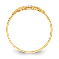 14K and White Rhodium Filigree Ring view 2