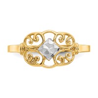 14K and White Rhodium Filigree Ring view 5