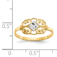 14K and White Rhodium Filigree Ring view 3