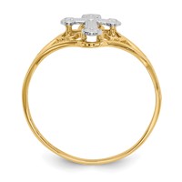 14K and White Rhodium Cross Ring view 2