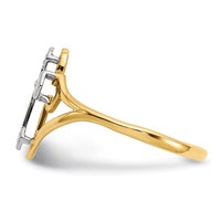 14K and White Rhodium Cross Ring view 4