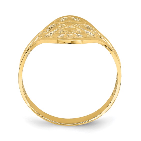 14k Diamond-cut Filigree Hearts Ring