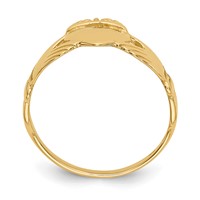 14K Yellow Gold Ladies Polished Claddagh Ring view 2