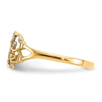 14K and White Rhodium Diamond-cut Butterfly Ring view 4