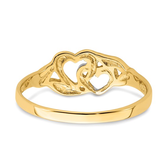Gold Two-Tone Polished Heart Rings