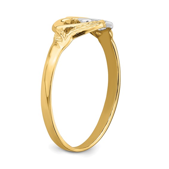 Gold Two-Tone Polished Heart Rings