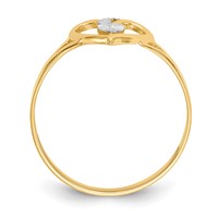 14K and White Rhodium Polished Heart Ring view 2