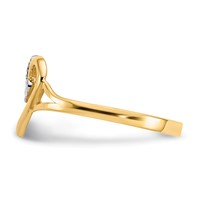 14K and White Rhodium Polished Heart Ring view 4