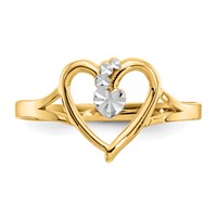 14K and White Rhodium Polished Heart Ring view 5