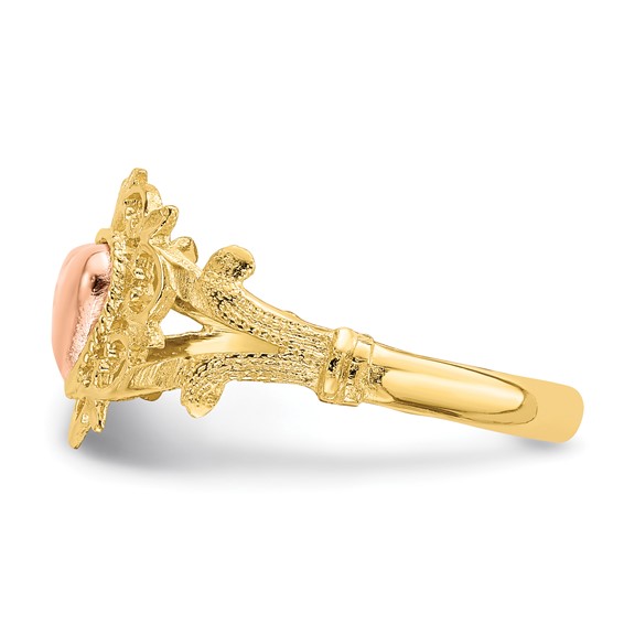 14k Two-tone Heart and Filigree Ring