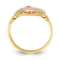 14K Yellow and Rose Gold Ring with White Rhodium Love Heart view 2