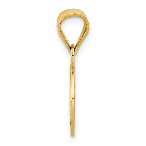 14k Black and White Enameled Flat Soccer Ball Pendant