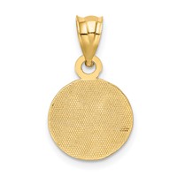 14K Yellow Gold Black and White Enameled Flat Soccer Ball Pendant view 3