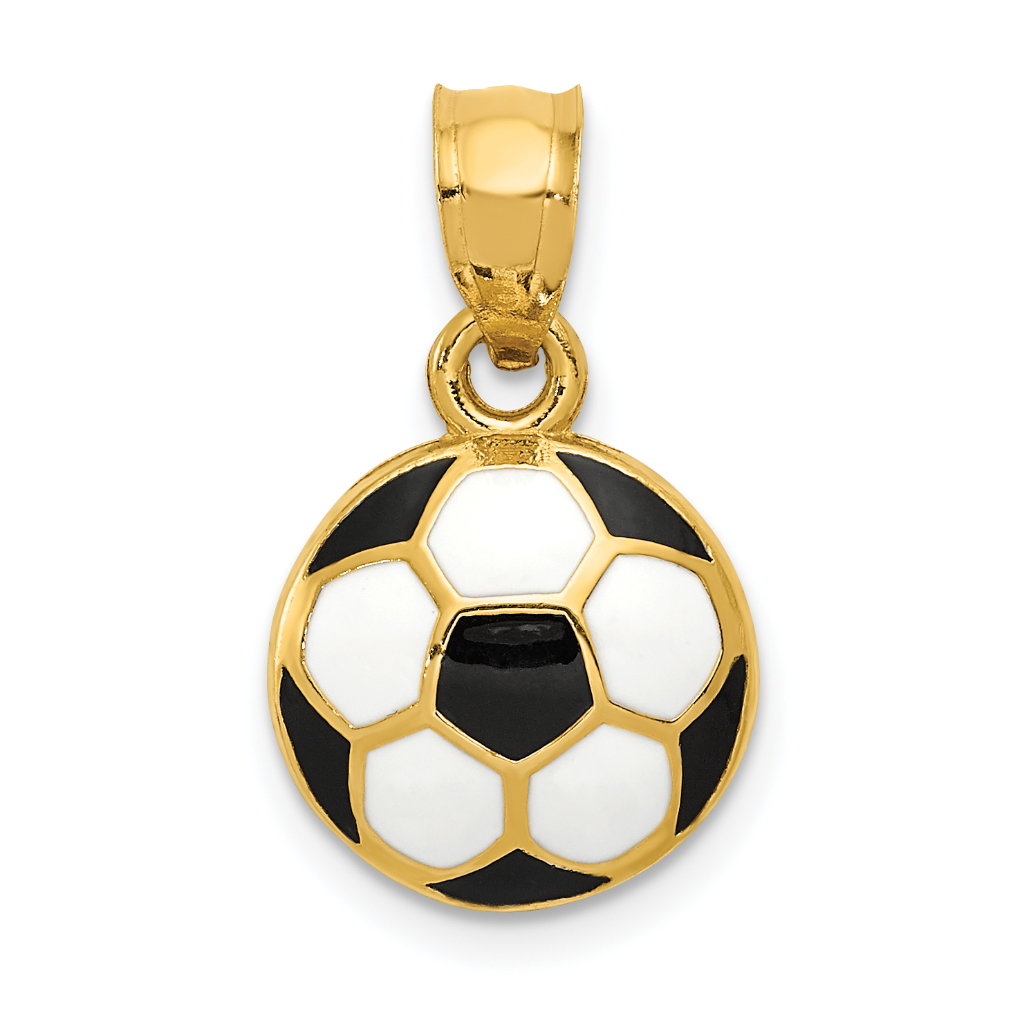 14k Enameled Soccer Ball Pendant (K2089)