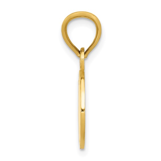 14k White Enameled Baseball Pendant