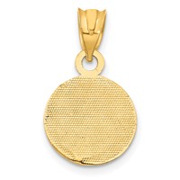 14K Yellow Gold White Enameled Baseball Pendant view 4