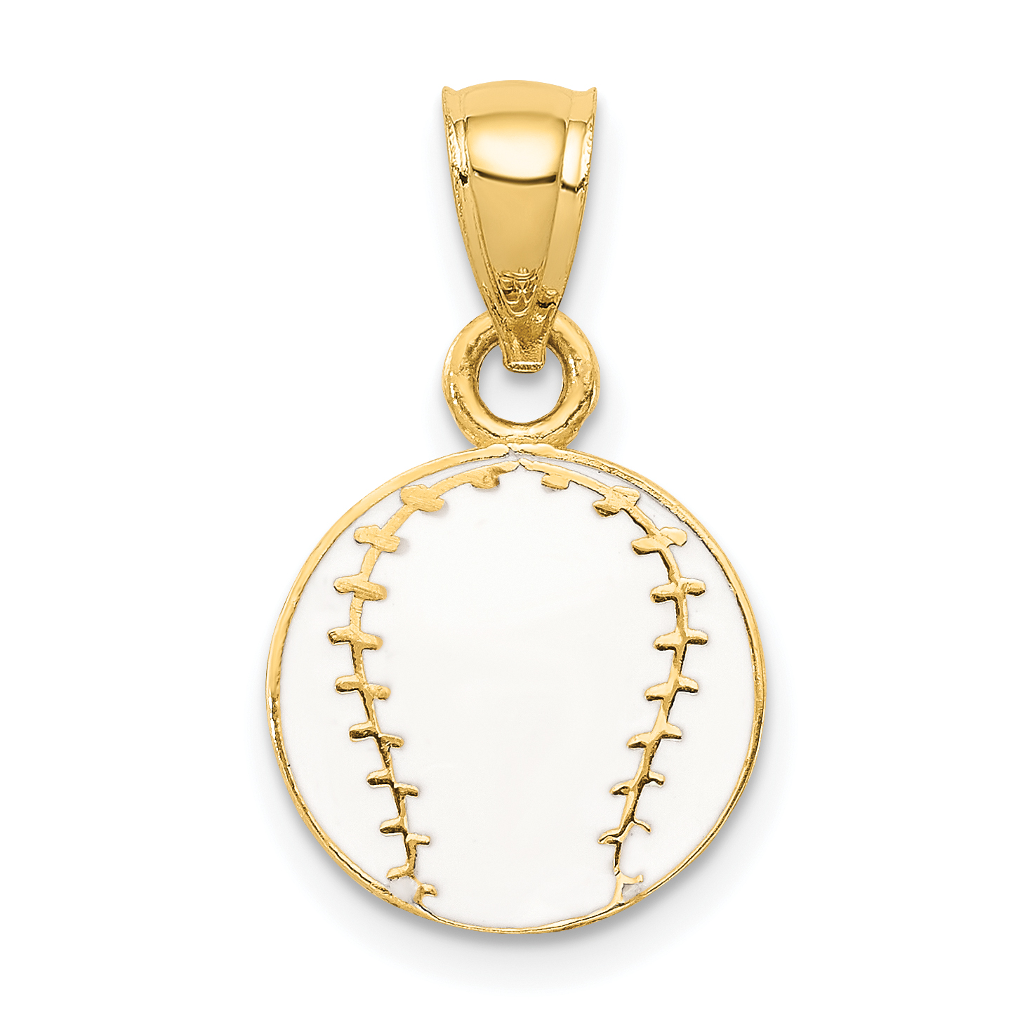 14k Enameled Baseball Pendant (K2092)