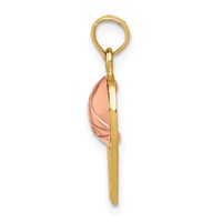 14K Two-tone Basketball Hoop Pendant with Ball view 2