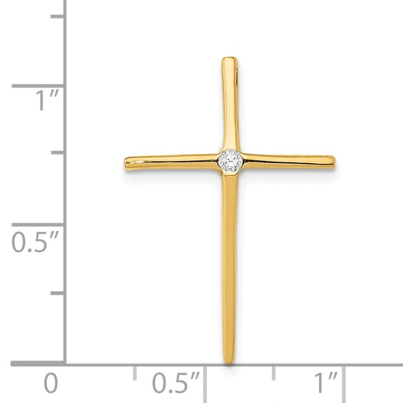 14K Diamond Passion Cross Chain Slide