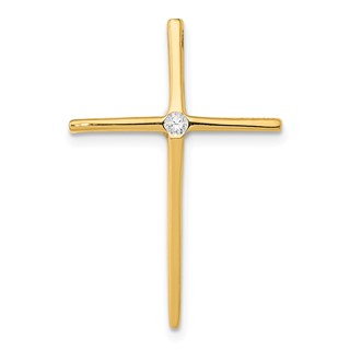 14K Diamond Passion Cross Chain Slide