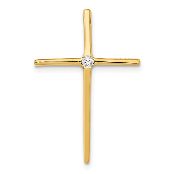 14K Diamond Passion Cross Chain Slide