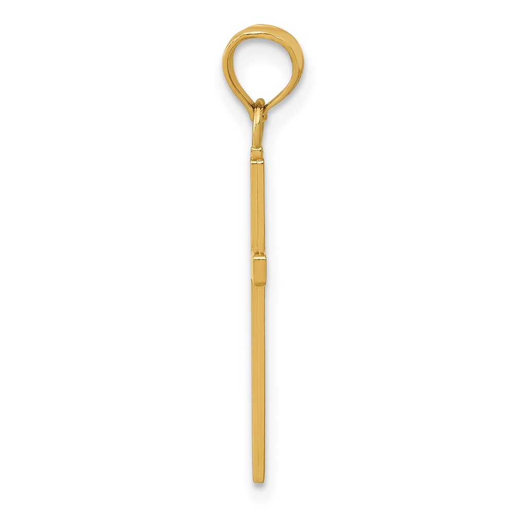 14k Polished Cross Pendant (K2116)